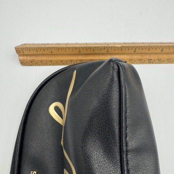 Victoria's Secret Love Small Cosmetic Bag Black gold Zipper Logo - Picture 8 of 8